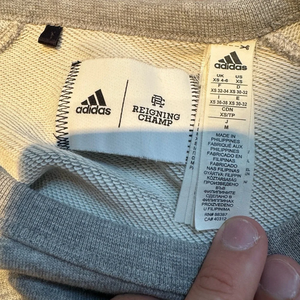 Reigning Champ Tiger Fleece Crewneck Sweatshirt Men Size XS‎ Gray